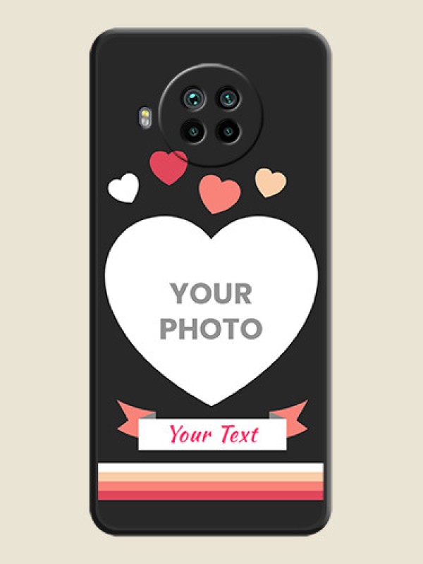 Custom Love Shaped Photo with Colorful Stripes on Personalised Space Black Soft Matte Cases - Mi 10i 5G - alternate view