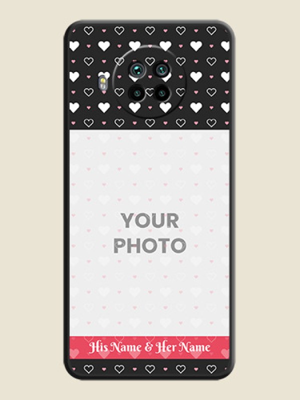 Custom White Color Love Symbols with Text Design on Photo on Space Black Soft Matte Phone Cover - Mi 10i 5G - alternate view