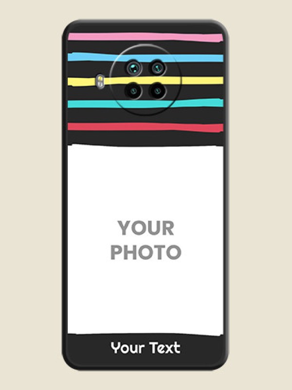 Custom Multicolor Lines with Image on Space Black Personalized Soft Matte Phone Covers - Mi 10i 5G - alternate view