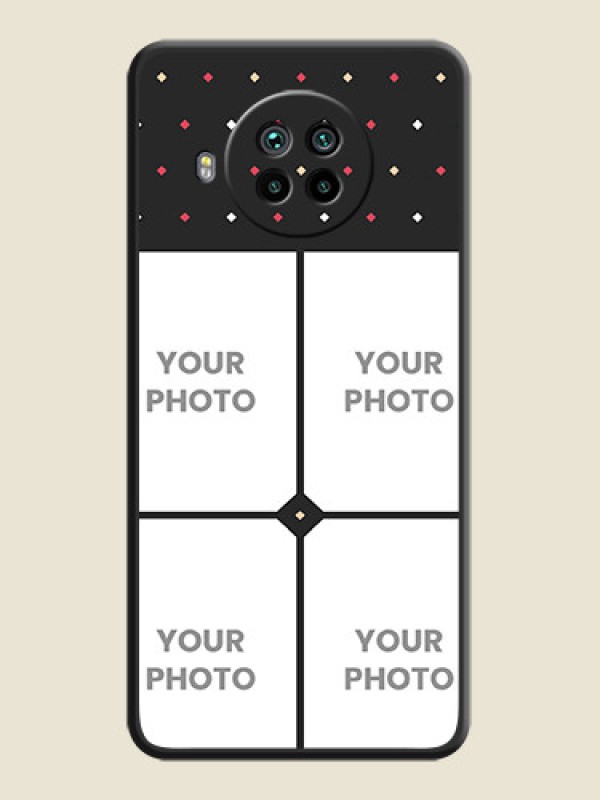 Custom Multicolor Dotted Pattern with 4 Image Holder on Space Black Custom Soft Matte Phone Cases - Mi 10i 5G - alternate view