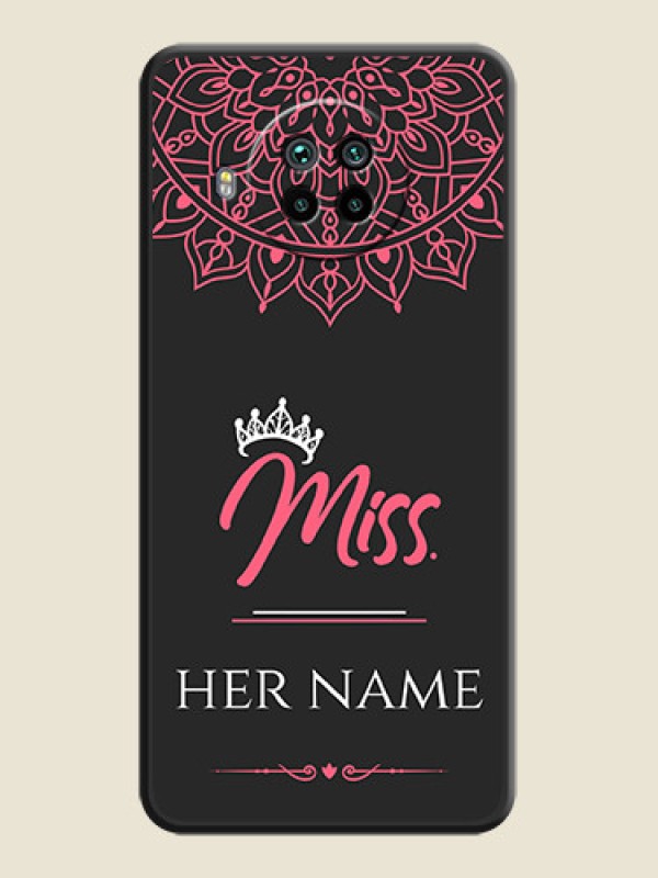 Custom Mrs Name with Floral Design on Space Black Personalized Soft Matte Phone Covers - Mi 10i 5G - alternate view