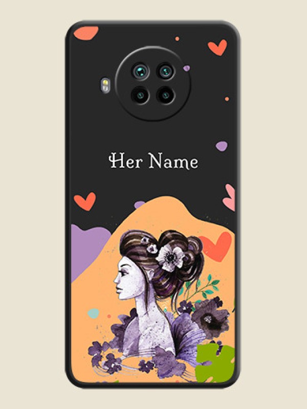 Custom Namecase For Her With Fancy Lady Image On Space Black Personalized Soft Matte Phone Covers -Xiaomi Mi 10I 5G - alternate view