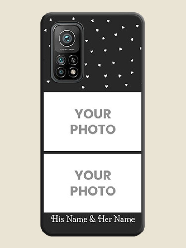 Custom Miniature Love Symbols with Name on Space Black Custom Soft Matte Back Cover - Mi 10T Pro - alternate view