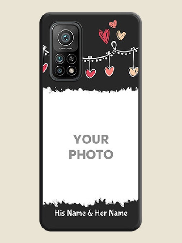 Custom Pink Love Hangings with Name on Space Black Custom Soft Matte Phone Cases - Mi 10T Pro - alternate view