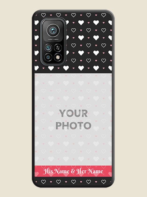 Custom White Color Love Symbols with Text Design on Photo on Space Black Soft Matte Phone Cover - Mi 10T Pro - alternate view