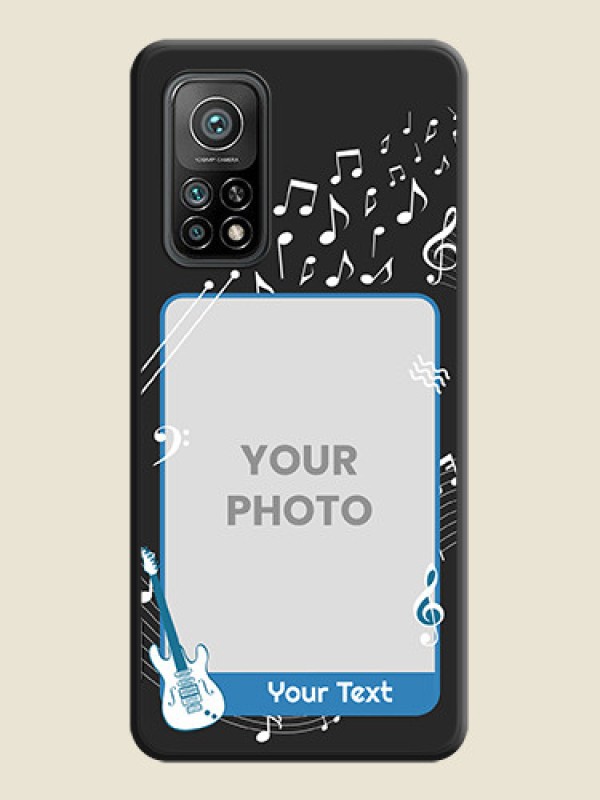 Custom Musical Theme Design with Text on Photo on Space Black Soft Matte Mobile Case - Mi 10T Pro - alternate view