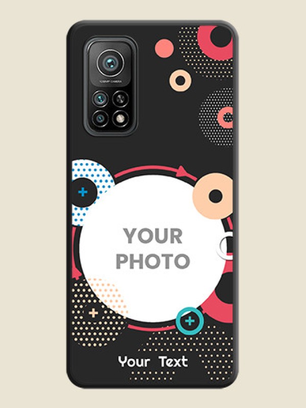 Custom Multicoloured Round Image on Personalised Space Black Soft Matte Cases - Mi 10T Pro - alternate view