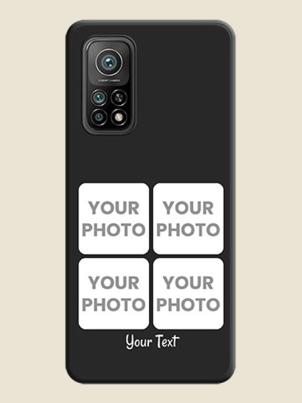 Custom Floral Art with 6 Image Holder on Photo on Space Black Soft Matte Mobile Case - Mi 10T Pro - alternate view