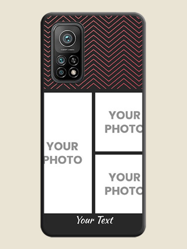 Custom Wave Pattern with 3 Image Holder on Space Black Custom Soft Matte Back Cover - Mi 10T Pro - alternate view