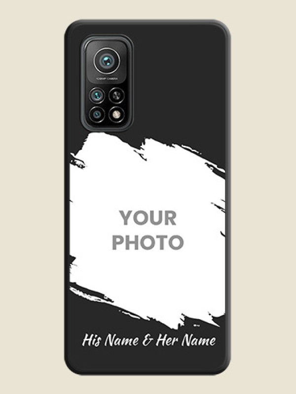 Custom Grunge Brush Strokes on Photo on Space Black Soft Matte Back Cover - Mi 10T Pro - alternate view