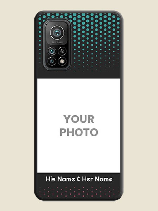 Custom Faded Dots with Grunge Photo Frame and Text on Space Black Custom Soft Matte Phone Cases - Mi 10T Pro - alternate view