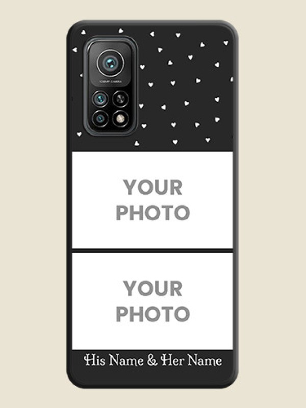 Custom Miniature Love Symbols with Name on Space Black Custom Soft Matte Back Cover - Mi 10T - alternate view