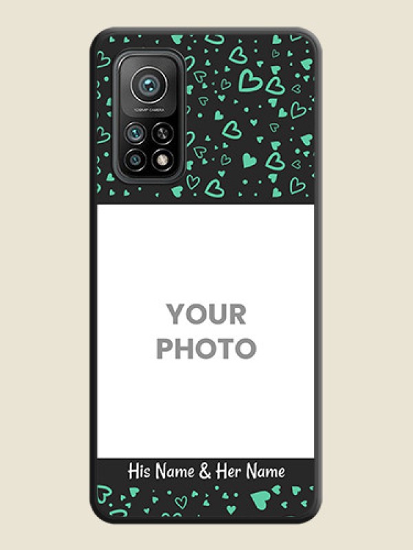 Custom Sea Green Indefinite Love Pattern on Photo on Space Black Soft Matte Mobile Cover - Mi 10T - alternate view