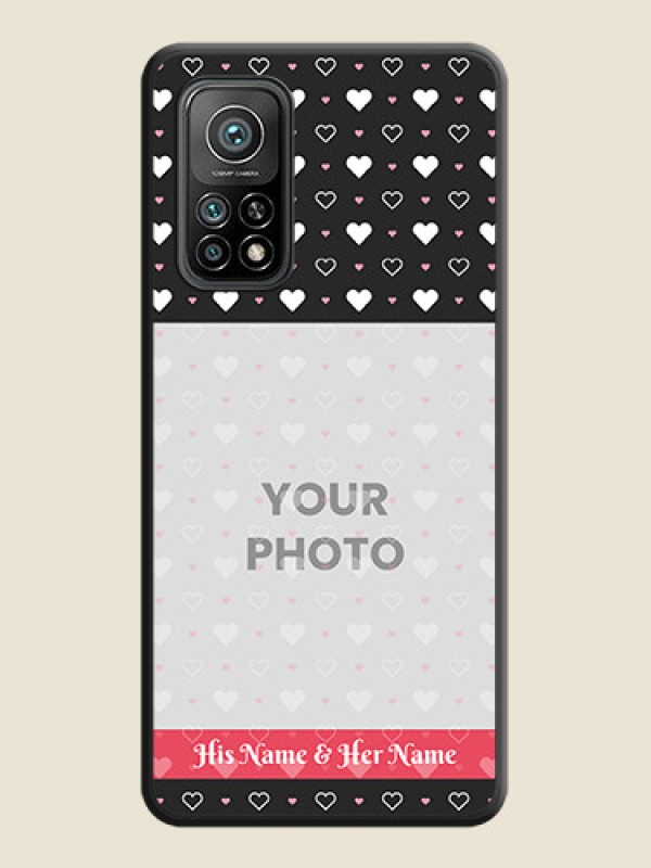 Custom White Color Love Symbols with Text Design on Photo on Space Black Soft Matte Phone Cover - Mi 10T - alternate view