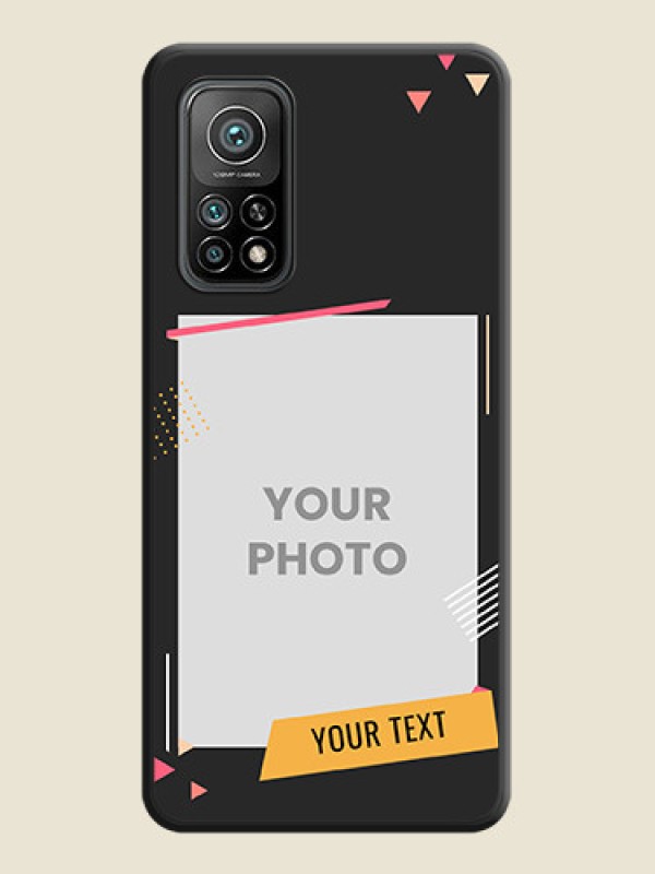 Custom Photo Frame with Triangle Small Dots on Photo on Space Black Soft Matte Back Cover - Mi 10T - alternate view