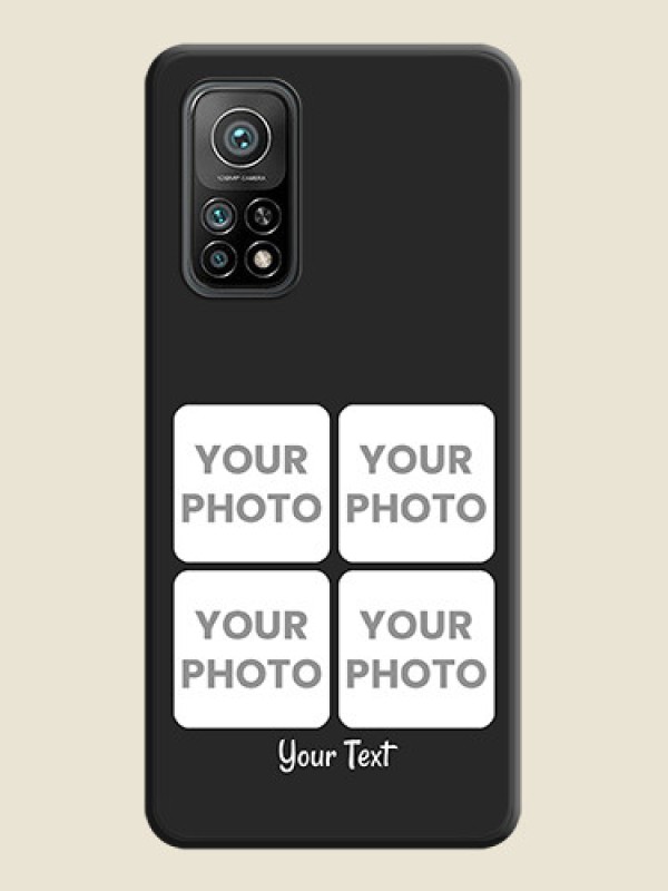 Custom Floral Art with 6 Image Holder on Photo on Space Black Soft Matte Mobile Case - Mi 10T - alternate view