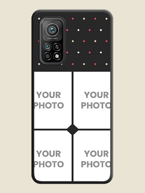 Custom Multicolor Dotted Pattern with 4 Image Holder on Space Black Custom Soft Matte Phone Cases - Mi 10T - alternate view