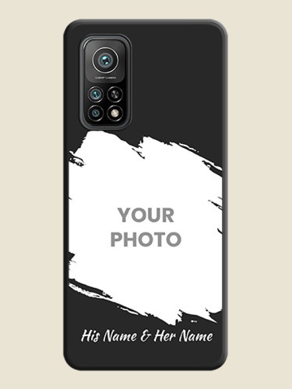 Custom Grunge Brush Strokes on Photo on Space Black Soft Matte Back Cover - Mi 10T - alternate view