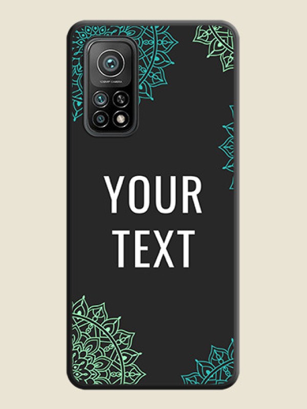 Custom Your Name with Floral Design on Space Black Custom Soft Matte Back Cover - Mi 10T - alternate view