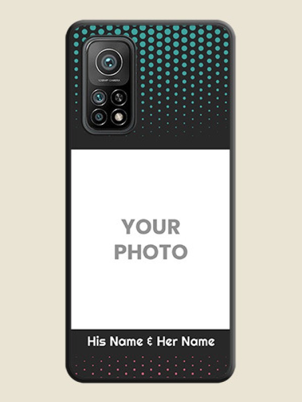 Custom Faded Dots with Grunge Photo Frame and Text on Space Black Custom Soft Matte Phone Cases - Mi 10T - alternate view