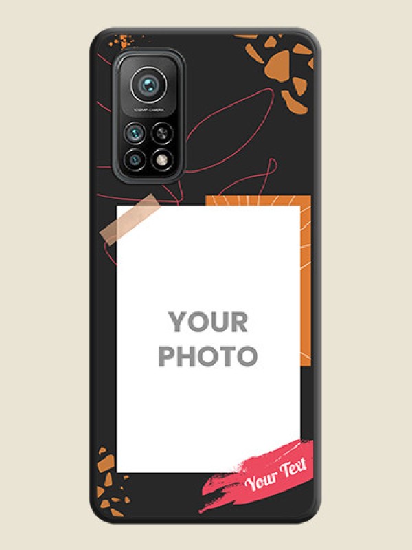 Custom Orange Photo Frame on Space Black Custom Soft Matte Phone Back Cover - Mi 10T - alternate view