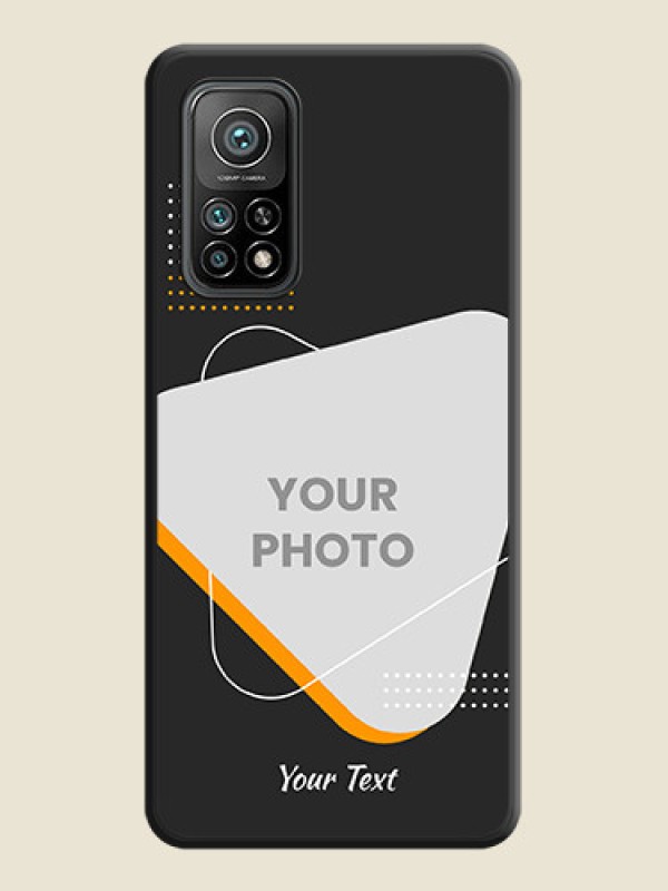 Custom Yellow Triangle on Photo on Space Black Soft Matte Phone Cover - Mi 10T - alternate view