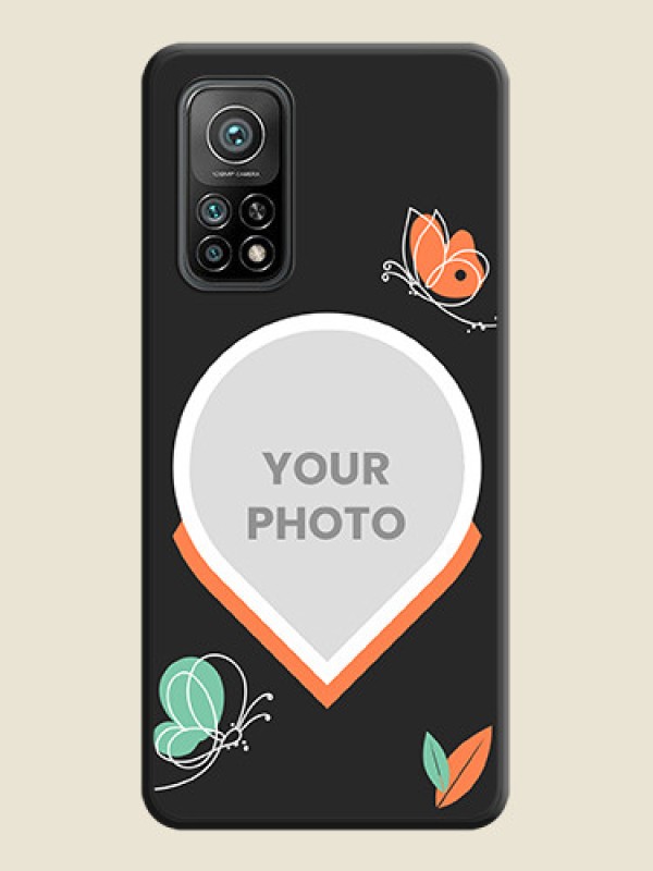 Custom Upload Pic With Simple Butterly Design On Space Black Personalized Soft Matte Phone Covers -Xiaomi Mi 10T - alternate view