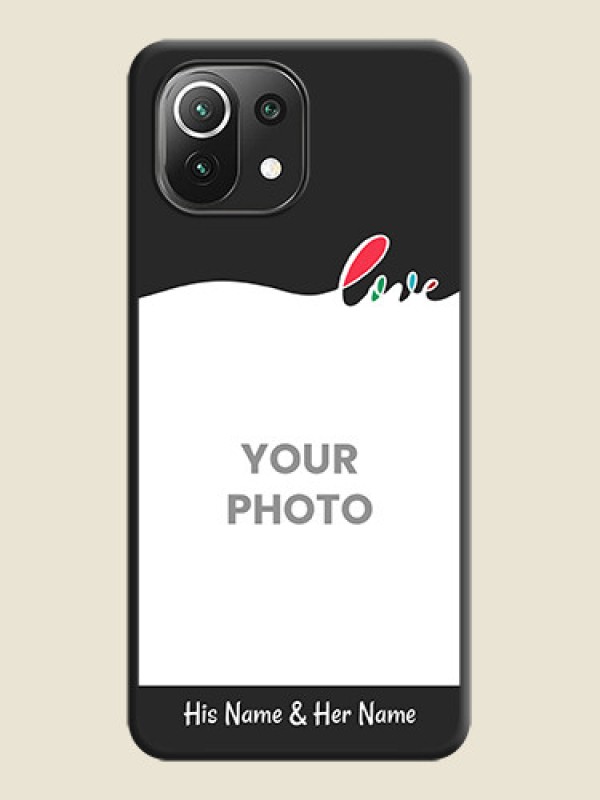 Custom Fall in Love Pattern with Picture on Photo on Space Black Soft Matte Mobile Case - Mi 11 Lite NE 5G - alternate view