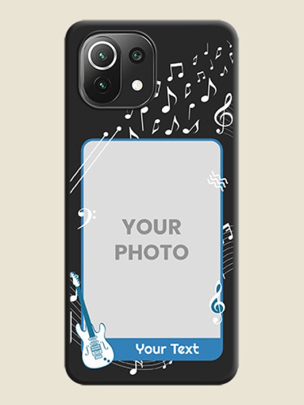 Custom Musical Theme Design with Text on Photo on Space Black Soft Matte Mobile Case - Mi 11 Lite NE 5G - alternate view