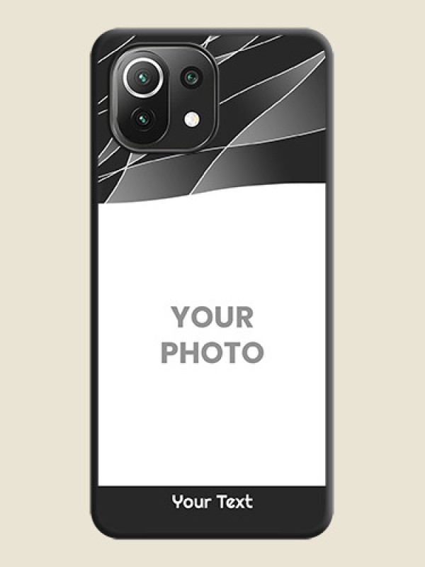 Custom Mixed Wave Lines on Photo on Space Black Soft Matte Mobile Cover - Mi 11 Lite NE 5G - alternate view
