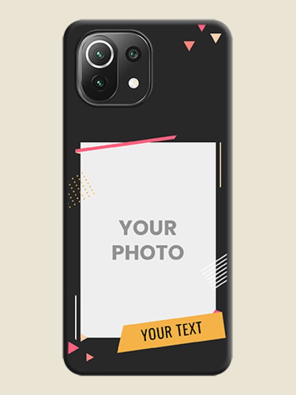 Custom Photo Frame with Triangle Small Dots on Photo on Space Black Soft Matte Back Cover - Mi 11 Lite NE 5G - alternate view