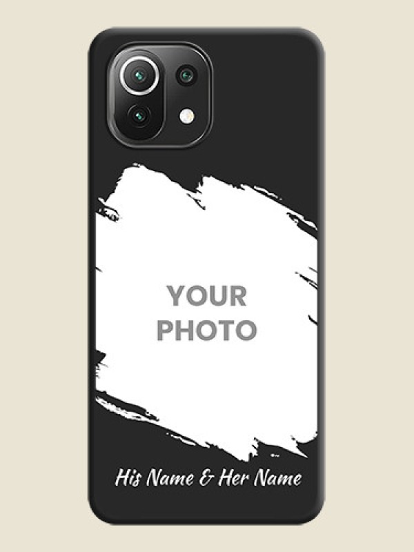 Custom Grunge Brush Strokes on Photo on Space Black Soft Matte Back Cover - Mi 11 Lite NE 5G - alternate view