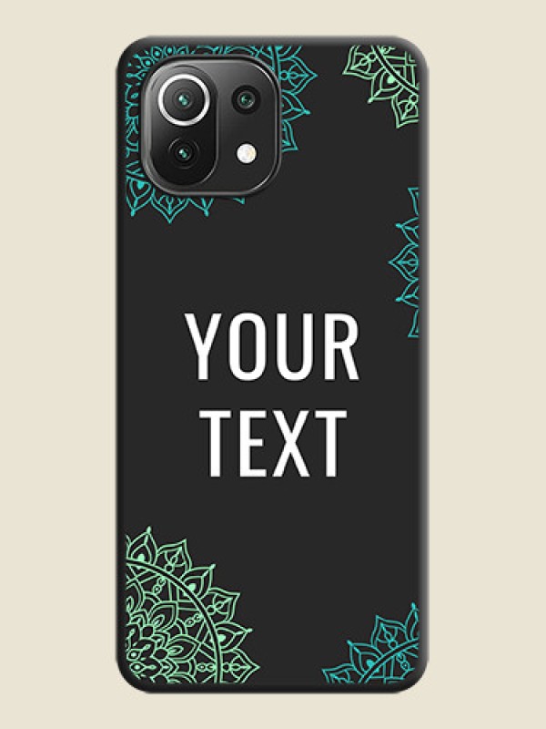 Custom Your Name with Floral Design on Space Black Custom Soft Matte Back Cover - Mi 11 Lite NE 5G - alternate view