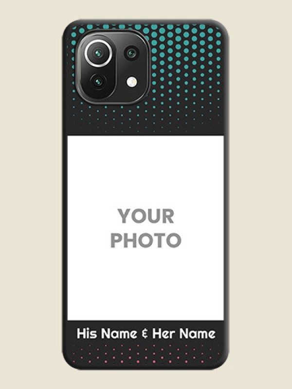 Custom Faded Dots with Grunge Photo Frame and Text on Space Black Custom Soft Matte Phone Cases - Mi 11 Lite NE 5G - alternate view