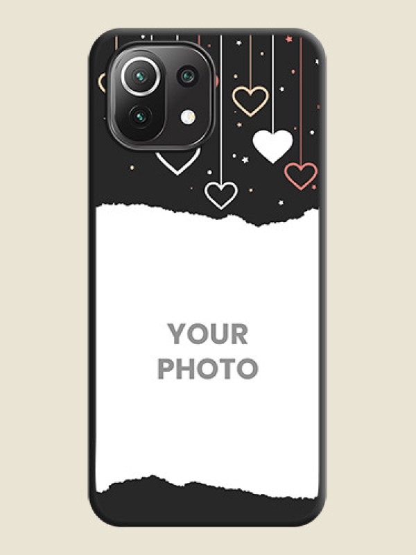 Custom Love Hangings with Splash Wave Picture on Space Black Custom Soft Matte Phone Back Cover - Mi 11 Lite - alternate view