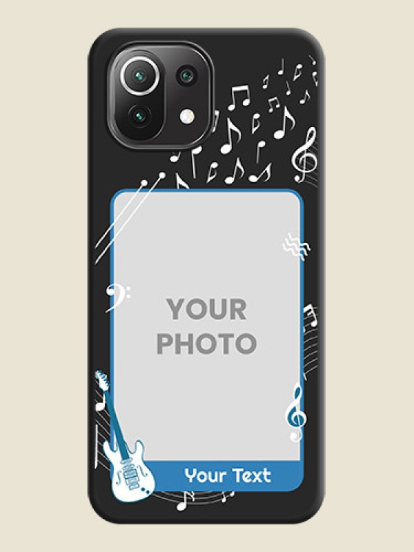 Custom Musical Theme Design with Text on Photo on Space Black Soft Matte Mobile Case - Mi 11 Lite - alternate view