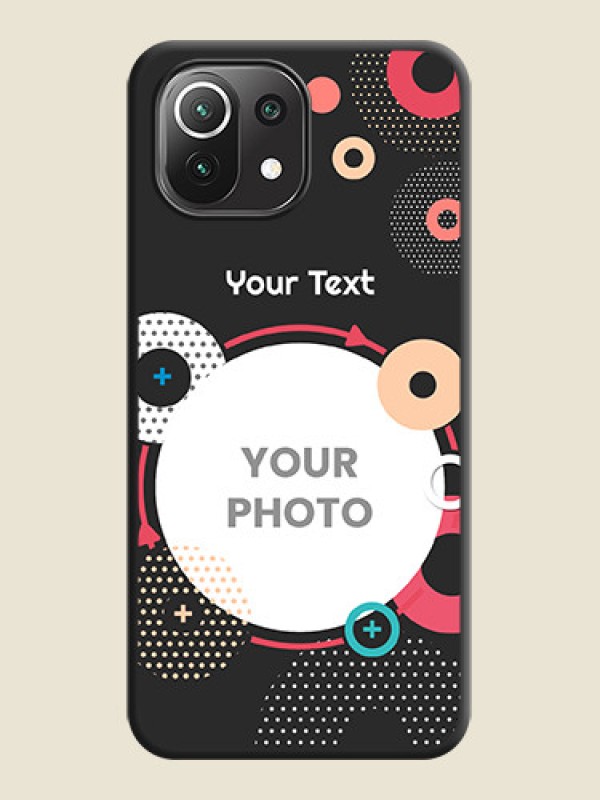 Custom Multicoloured Round Image on Personalised Space Black Soft Matte Cases - Mi 11 Lite - alternate view