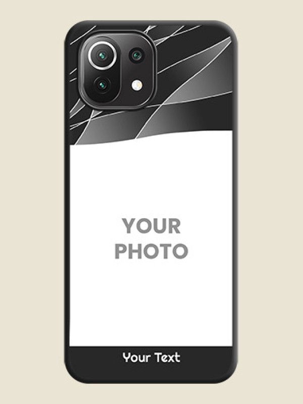 Custom Mixed Wave Lines on Photo on Space Black Soft Matte Mobile Cover - Mi 11 Lite - alternate view