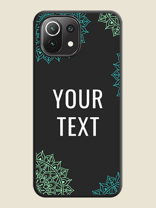 Custom Your Name with Floral Design on Space Black Custom Soft Matte Back Cover - Mi 11 Lite - alternate view