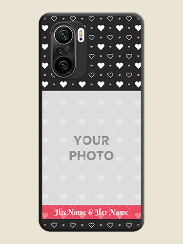 Custom White Color Love Symbols with Text Design on Photo on Space Black Soft Matte Phone Cover - Mi 11X - alternate view