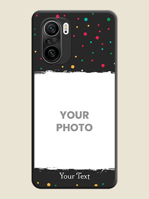 Custom Multicolor Dotted Pattern with Text on Space Black Custom Soft Matte Phone Back Cover - Mi 11X - alternate view