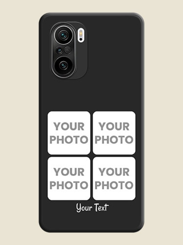 Custom Floral Art with 6 Image Holder on Photo on Space Black Soft Matte Mobile Case - Mi 11X - alternate view