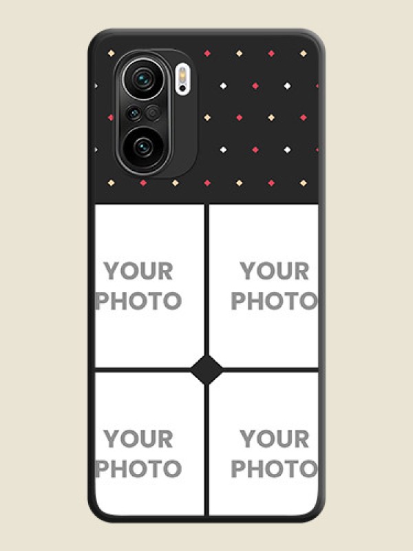 Custom Multicolor Dotted Pattern with 4 Image Holder on Space Black Custom Soft Matte Phone Cases - Mi 11X - alternate view