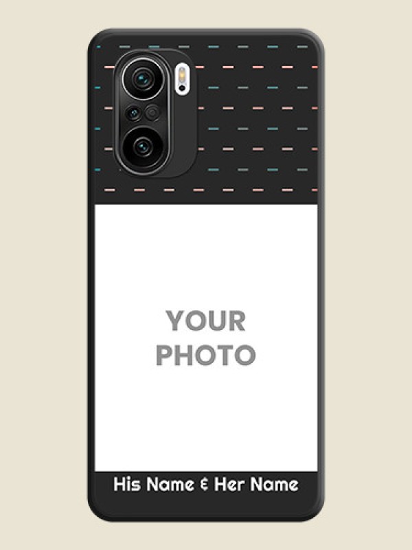 Custom Line Pattern Design with Text on Space Black Custom Soft Matte Phone Back Cover - Mi 11X - alternate view