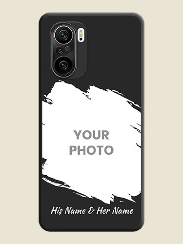 Custom Grunge Brush Strokes on Photo on Space Black Soft Matte Back Cover - Mi 11X - alternate view