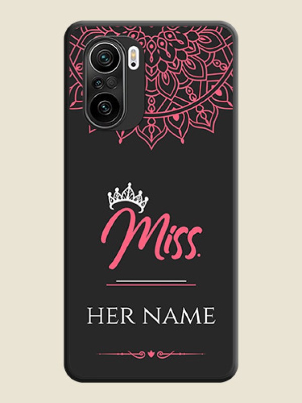 Custom Mrs Name with Floral Design on Space Black Personalized Soft Matte Phone Covers - Mi 11X - alternate view
