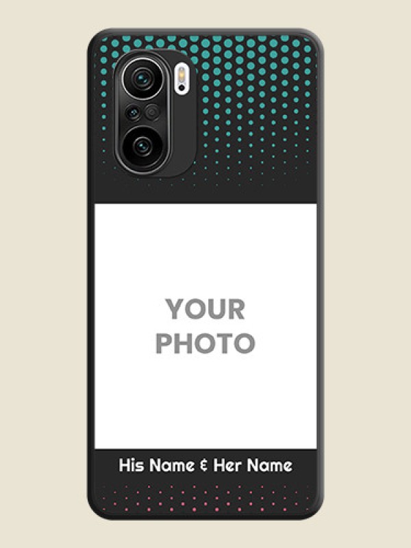 Custom Faded Dots with Grunge Photo Frame and Text on Space Black Custom Soft Matte Phone Cases - Mi 11X - alternate view