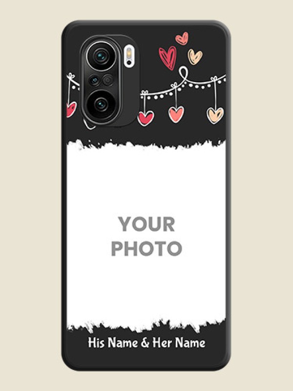 Custom Pink Love Hangings with Name on Space Black Custom Soft Matte Phone Cases - Mi 11X Pro - alternate view