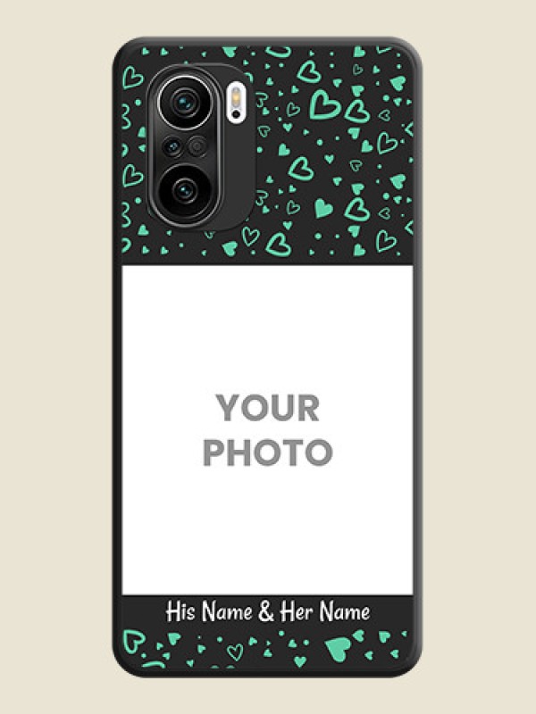 Custom Sea Green Indefinite Love Pattern on Photo on Space Black Soft Matte Mobile Cover - Mi 11X Pro - alternate view