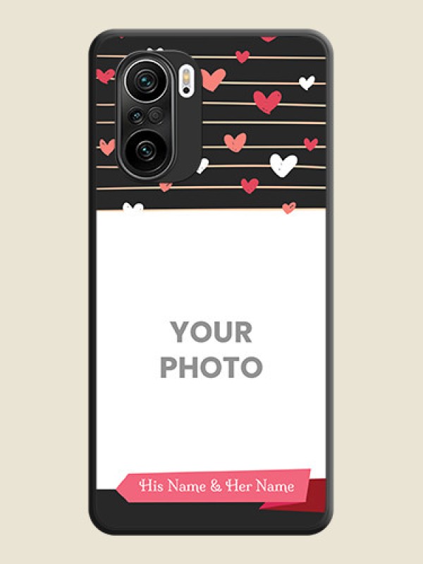 Custom Love Pattern with Name on Pink Ribbon  on Photo on Space Black Soft Matte Back Cover - Mi 11X Pro - alternate view